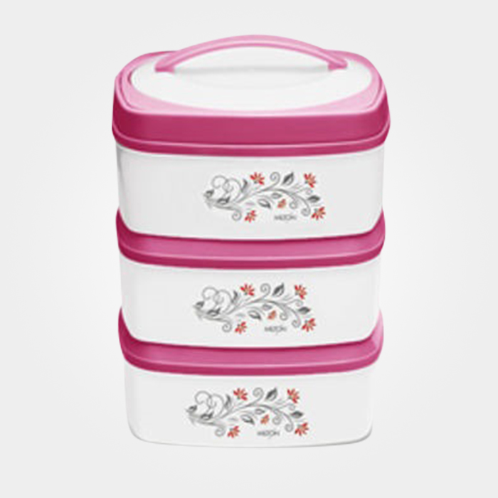 Milton Travel Mate Stackable 3-Pc Insulated Thermal Casseroles Tiffin Box